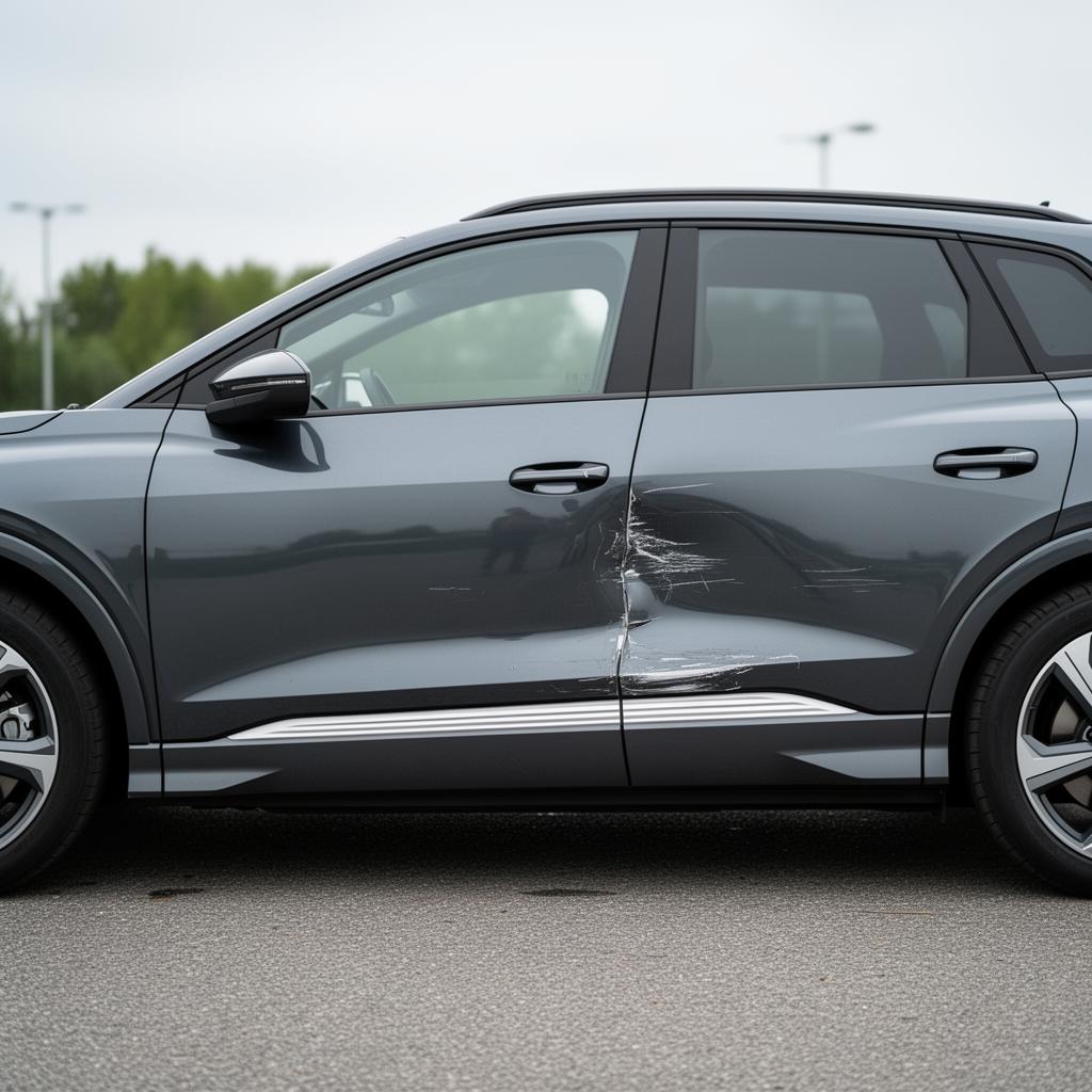 2022 Audi Q4 e-tron with side damage